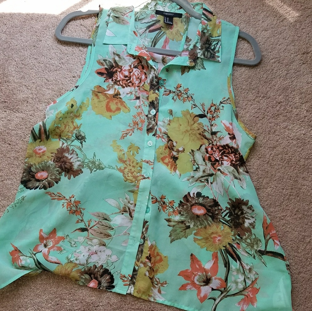 Sheer flower shirt